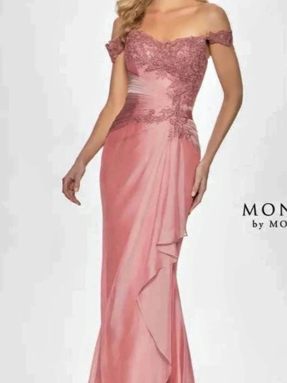Montage by Mon Cheri M535 Off-the-Shoulder Gown M535 Pink Off-Shoulder Prom or m